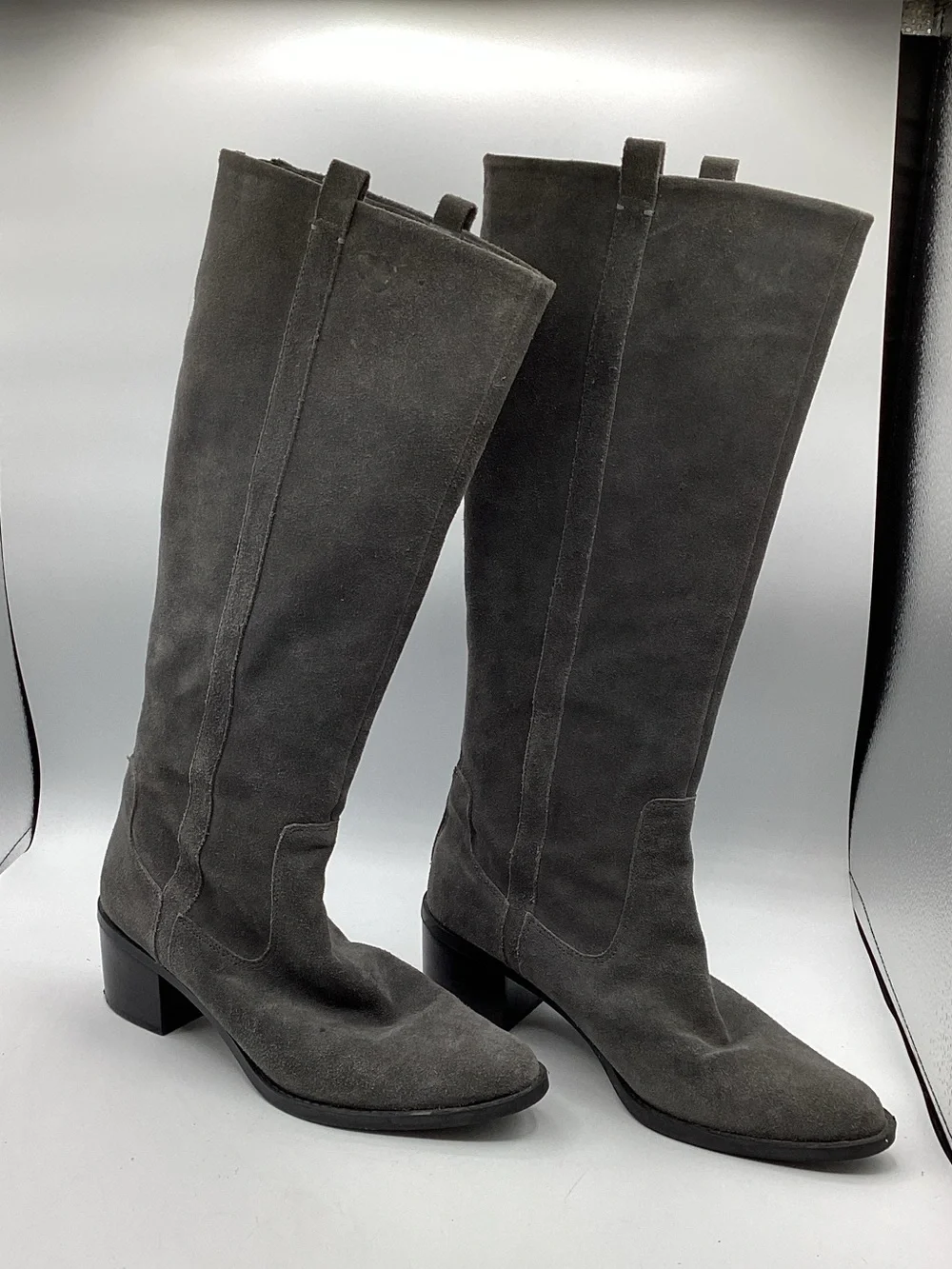 Calvin Klein Haydee Women's Tall Suede Boots in Dark Gray
